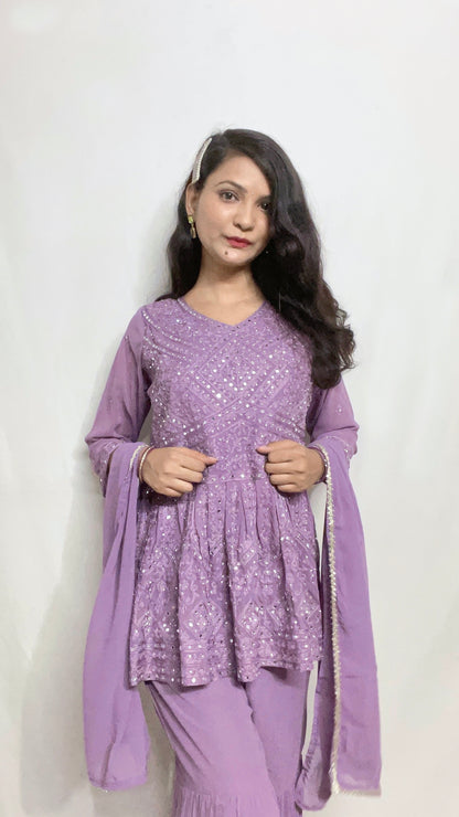 Ready Made Garara Kurti, Pant, & Dupatta