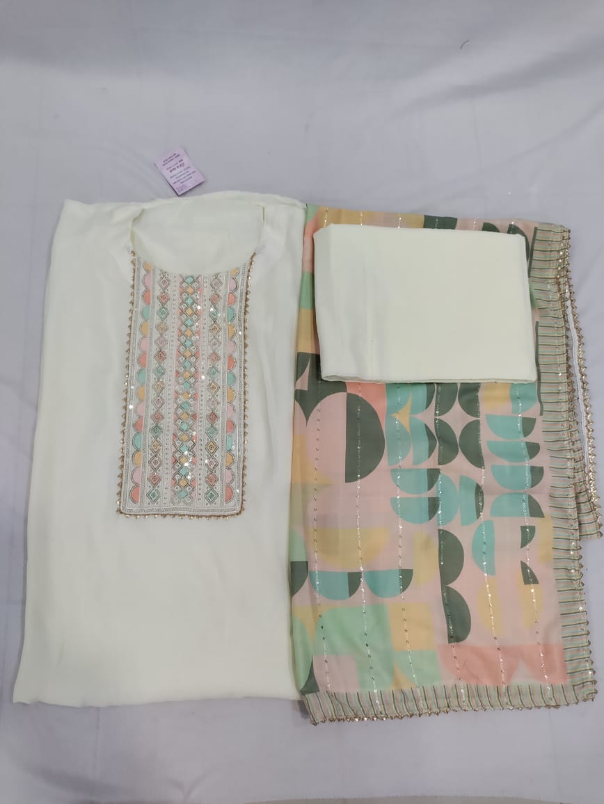 Unstiched Kurti, Bottom and Dupatta