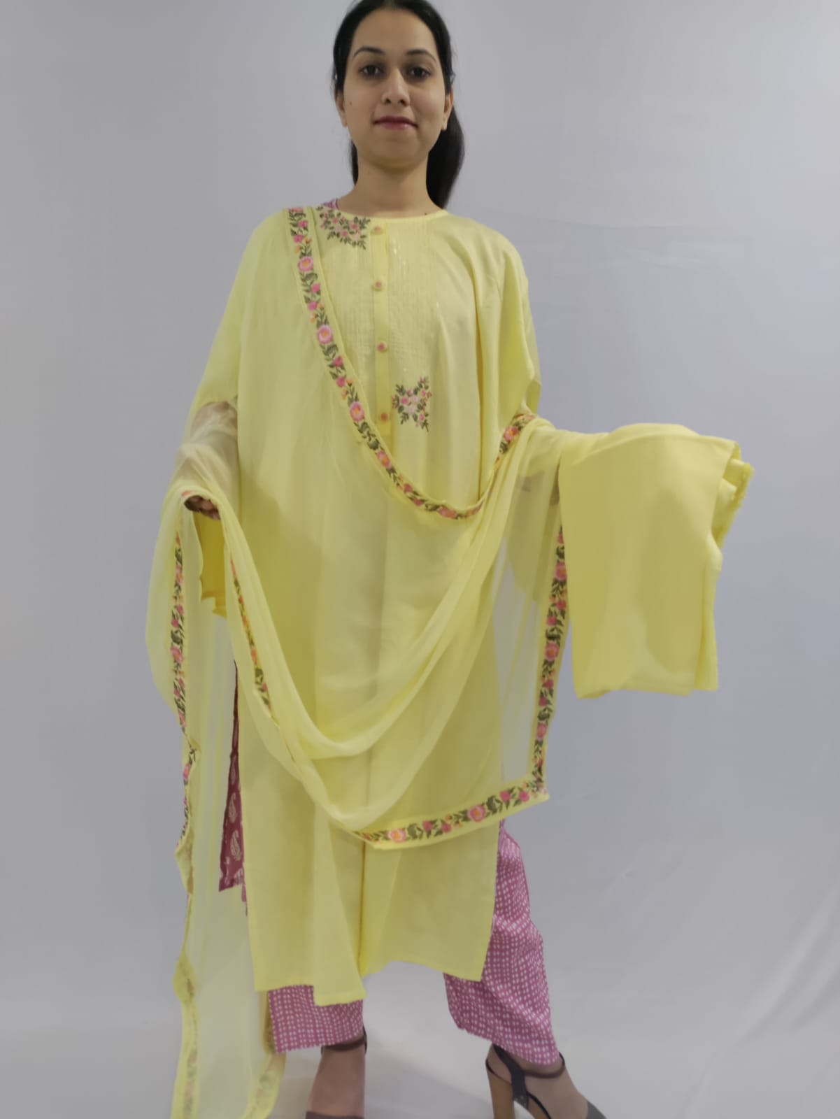 Unstiched Kurti, Bottom and Dupatta