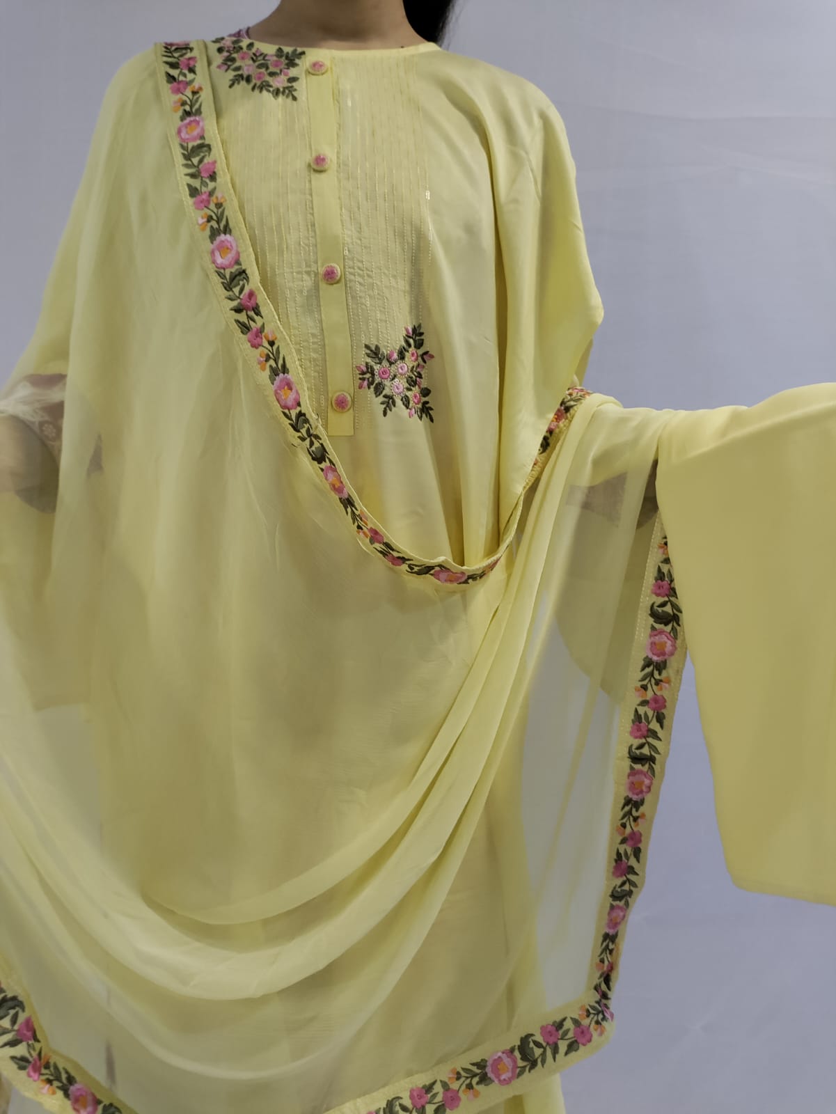 Unstiched Kurti, Bottom and Dupatta