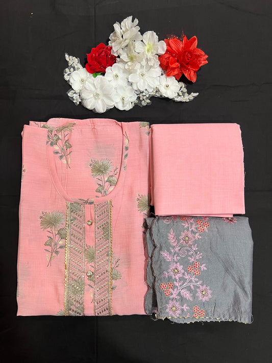 Unstiched Top, Bottom and Dupatta