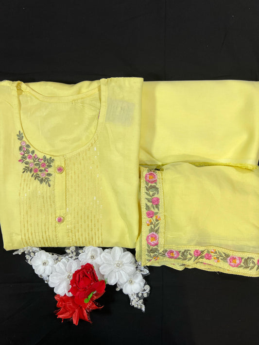 Unstiched Kurti, Bottom and Dupatta